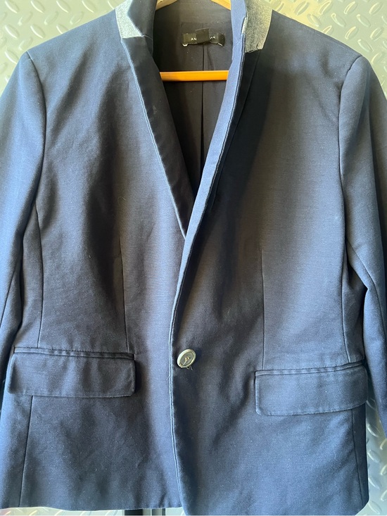 Ann Taylor Other - Ann Taylor Navy Contrast Collar Fitted Blazer – Size 12 (Runs Small)